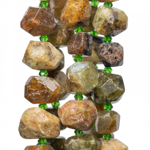 Olivine Raw Irregular Stone Faceted Nuggets 18-20x12-15mm