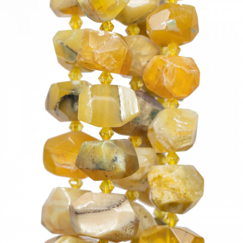Yellow Opal Stone Irregular Faceted Nuggets 18-20x12-15mm
