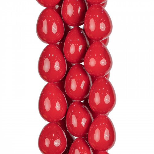 Majorca Red Drops Briolette Pearls 10x13mm