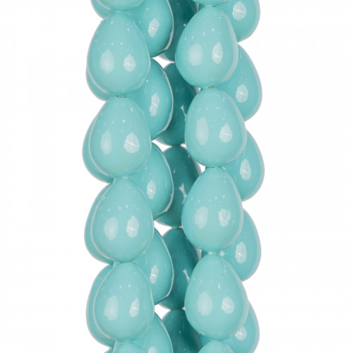 Majorcan Turquoise Beads Briolette Drops 10x13mm