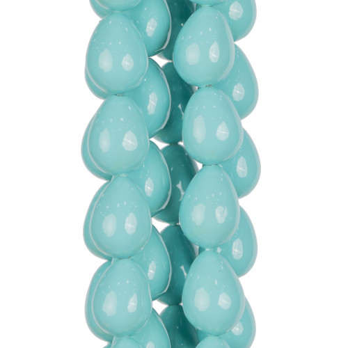 Majorcan Turquoise Beads Briolette Drops 12x15mm