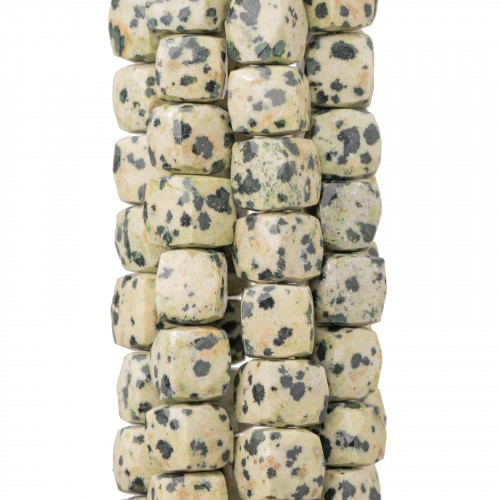 Indian Stones MachineCut Cube Fil à facettes 14-15 cm Diamètre 8-10 mm Jaspe Coquille d'œuf
