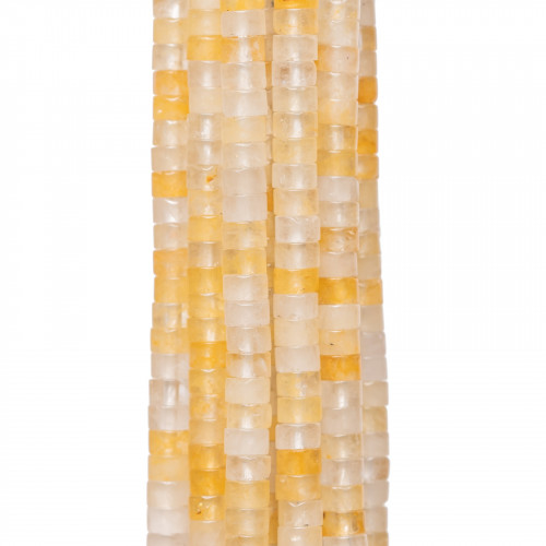 Yellow Hematoid Quartz Smooth Washers Tubes 4x2mm