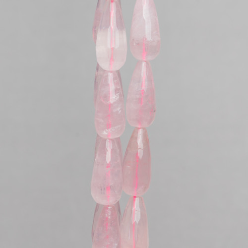 Rose Quartz Faceted Briolette Drops 12x25mm