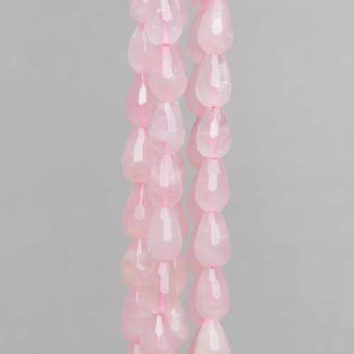 Rose Quartz Faceted Briolette Drops 8x12mm