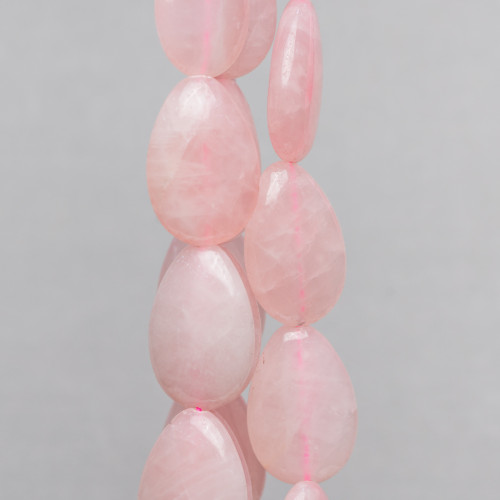 Rose Quartz Flat Smooth Drops 18x25mm