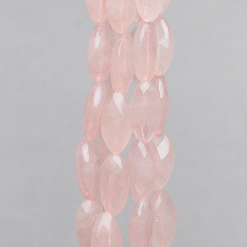 Rose Quartz Oval Flat Faceted 10x20mm Διαφανές