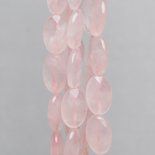 Rose Quartz Oval Flat Faceted 12x18mm Transparent