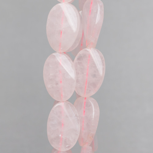 Rose Quartz Oval Flat Twist 20x30mm