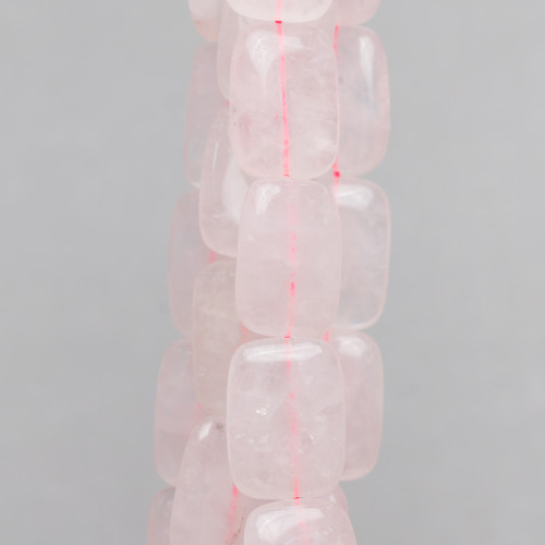 Ροζ Χαλαζίας Επίπεδο Ορθογώνιο 18x25mm Διαφανές