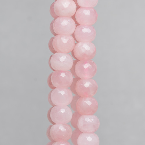 Rose Quartz Faceted Rondelle 10x8mm