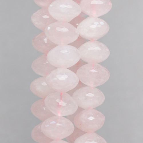 Rose Quartz Faceted Rondelle 16x12mm