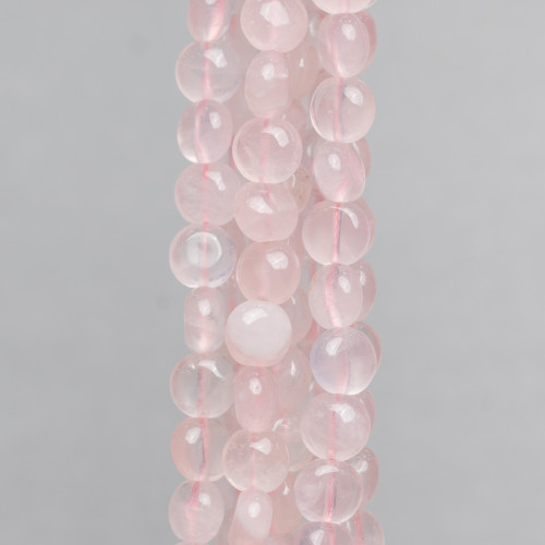 Rose Quartz Στρογγυλό Επίπεδο Λείο 10mm Διαυγές