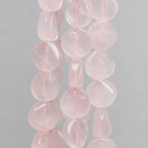 Ροζ Χαλαζίας Στρογγυλό Επίπεδο Στριφτό 12mm Διαφανές