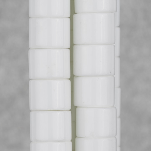 White Agate Synt Cylinder 15x11mm
