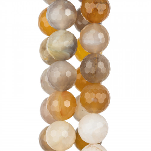 Faceted Yellow Botswana Agate 16mm