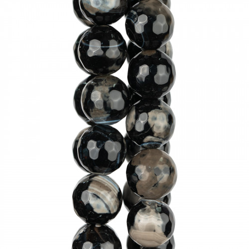 Faceted Black Fire Agate 10mm