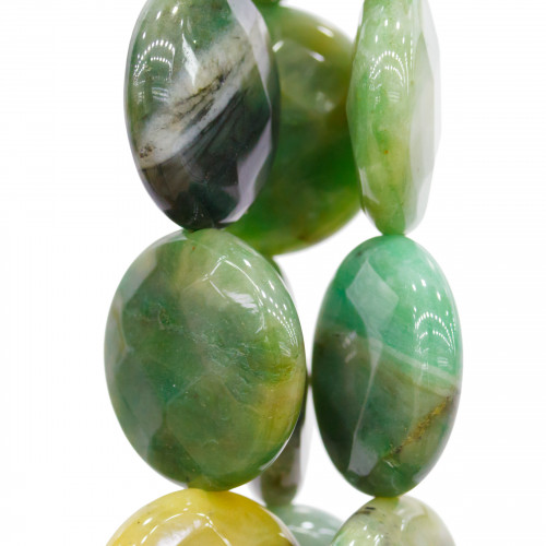 Indian Moss Agate Clear Round Flat Faceted 25mm