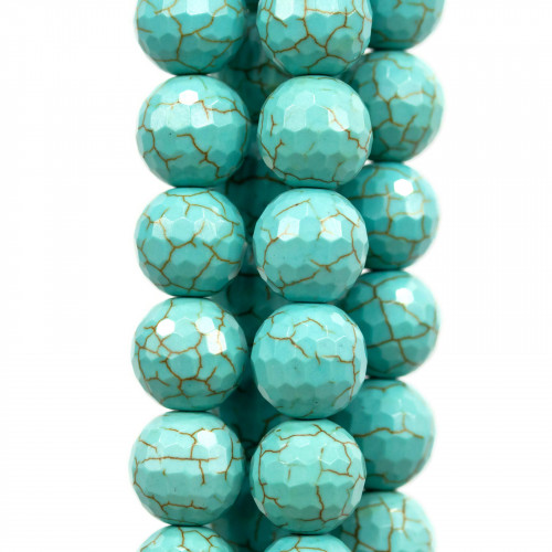 Faceted Turquoise Aulite 16mm