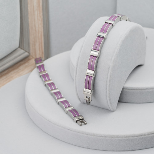 Bracciale Di Acciaio Larghezza 10mm Mod35536 Viola