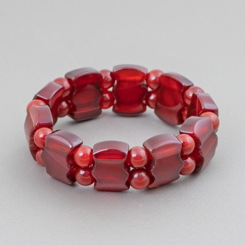 Semiprecious Stone Bar Bracelet 14mm Smooth Carnelian 14x20mm