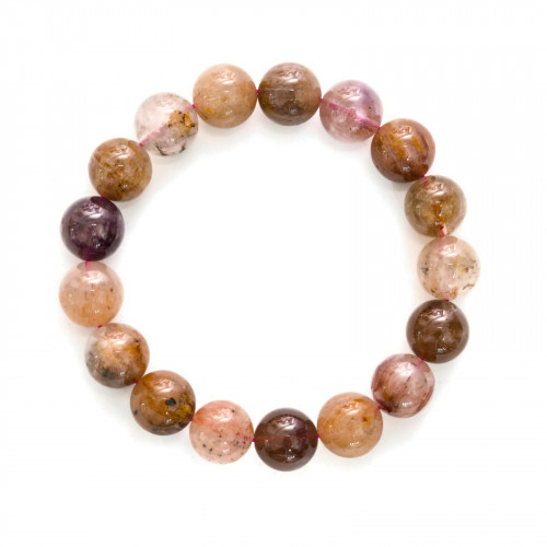 Fancy Round Rutilated Quartz Bracelet 12mm