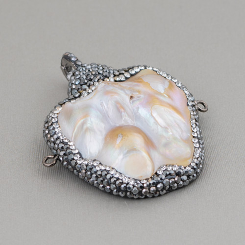 Composants River Pearl avec strass marcassite 35x50mm