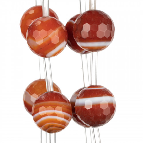Striped Carnelian Faceted 25mm 8pcs