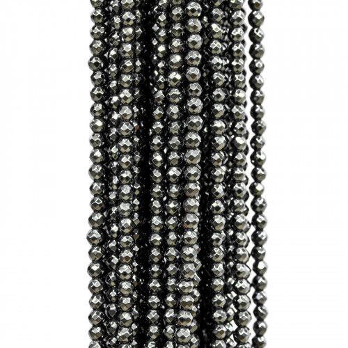 Faceted Hematite 03mm Natural 120cm