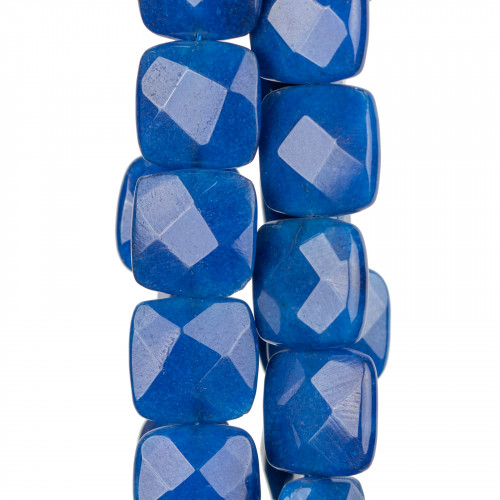 Blue Jade Lapis Square Flat Faceted 20mm