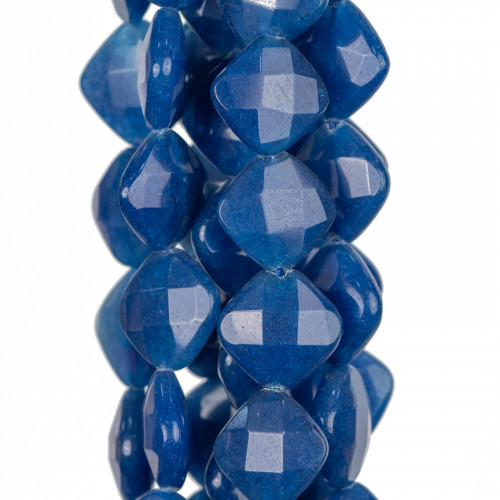 Blue Jade Lapis Rhombus Flat Faceted 18mm Clear