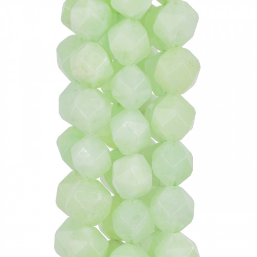 Jade Lime Faceted Icosahedron 10mm