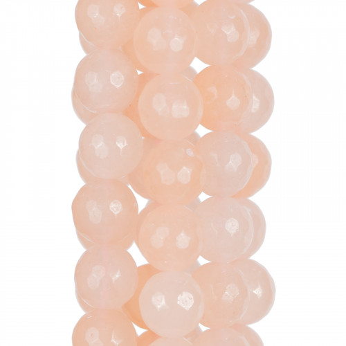 Faceted Pink Jade 08mm Ροδάκινο