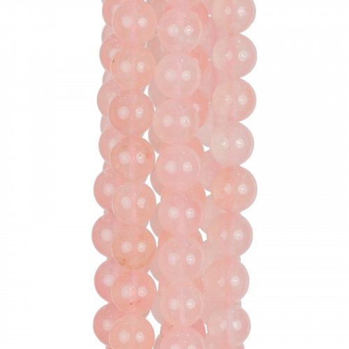 Pink Jade Round Smooth 08mm Transparent