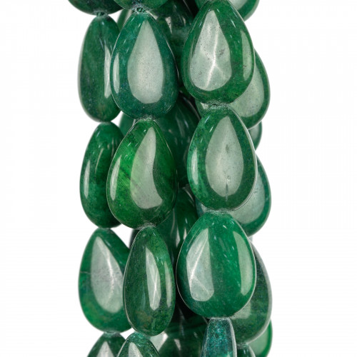 Emeraldite Jade Smooth Flat Drops 13x18mm Gradient