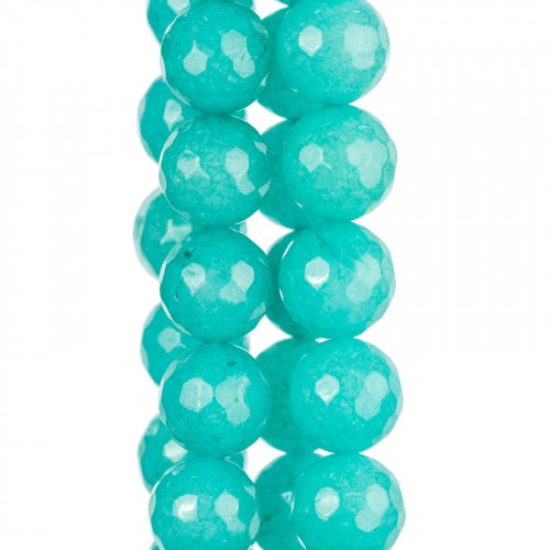 Turquoise Jade Faceted 14mm Clear