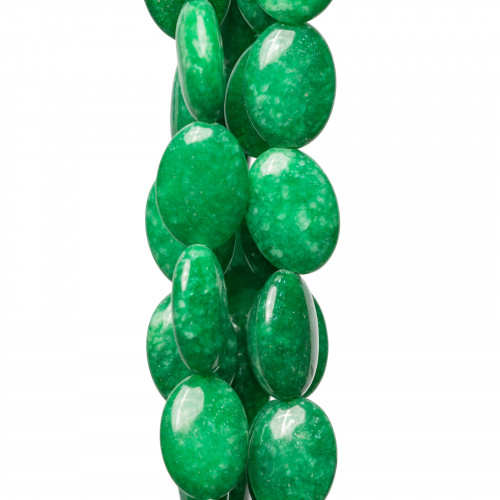 Emerald Green Jade Oval Flat Λείο 13x18mm
