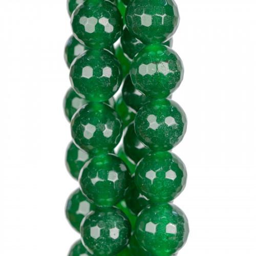 Transparent Green Jade Faceted 16mm