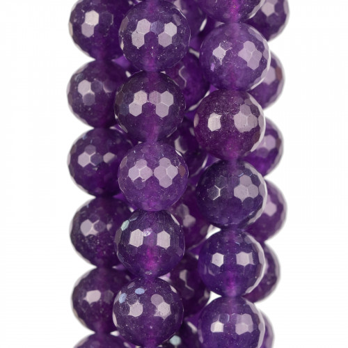 Faceted Purple Jade 12mm