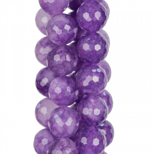 Faceted Purple Jade 18mm