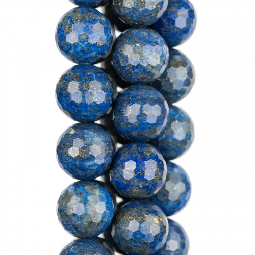 Raw Blue Lapis Lazuli Round Faceted 16mm