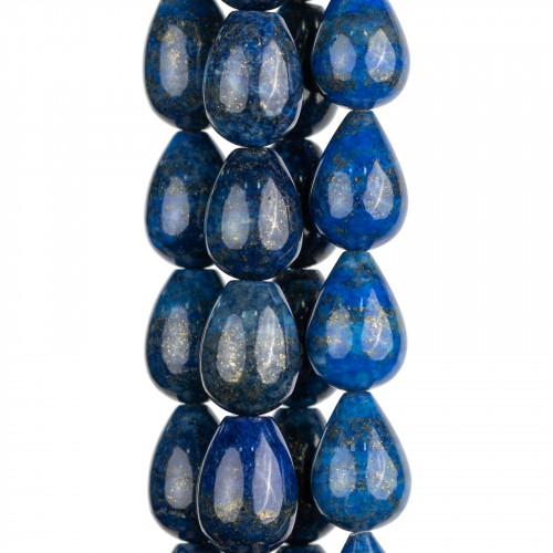 Natural Blue Lapis Lazuli Smooth Briolette Drops 13x18mm