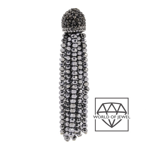 Nappine Di Cristalli Con Coppetta Di Marcasite 14x75mm 2pz Silver