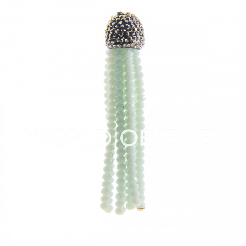 Crystal Tassels with Marcasite Cup 14x75mm 2pcs Water