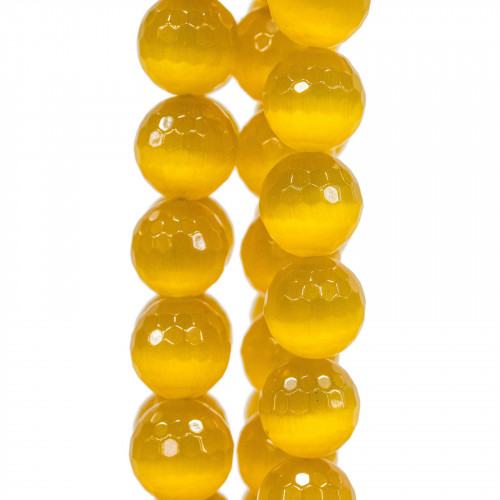 Faceted Yellow Cat's Eye 16mm