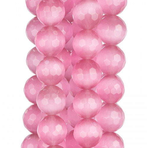 Faceted Pink Cat's Eye 16mm