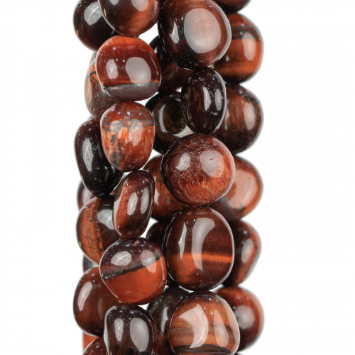 Natural Red Tiger's Eye Tumbled Stone 10-12mm