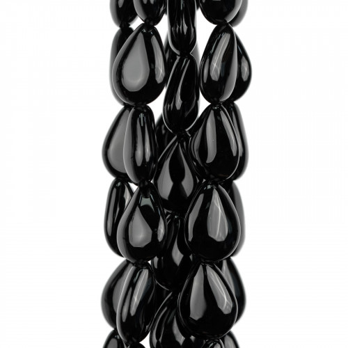 Onyx Flat Smooth Drops 10x14mm