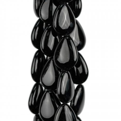 Onyx Flat Smooth Drops 13x18mm