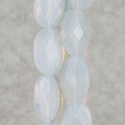 Opale Sintetico Ovale Piatto Sfaccettato 20x30mm